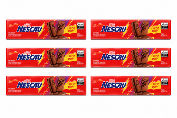 Nestlé Nescau Chocolate Sandwich Cookies, 140 g / 4.94 oz (pack of 6)