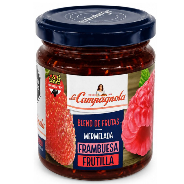 La Campagnola Raspberry & Strawberry Jam Mermelada de Frambuesa y Frutilla, 220 g / 7.76 oz
