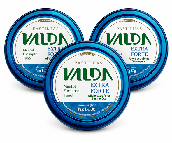 Valda Extra Strong Mint Lozenges, 50 g / 1.76 oz (pack of 3)