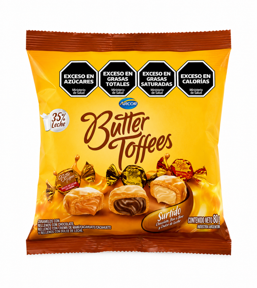 Butter Toffees Assorted Filled Candies Chocolate, Bon o Bon & Dulce de Leche, 80 g / 2.82 oz