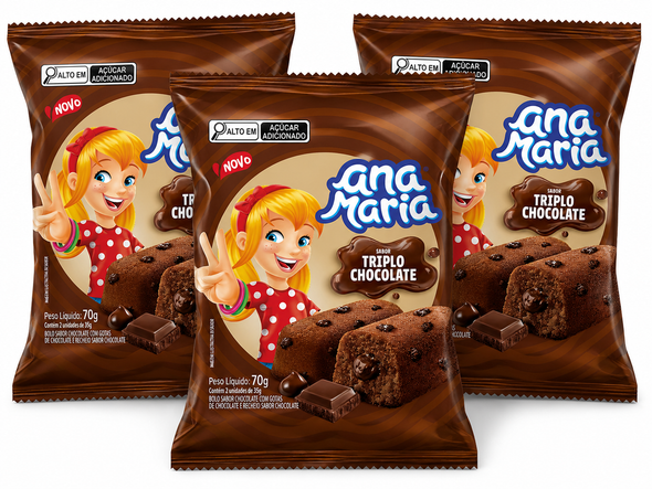 Ana Maria Triple Chocolate Snack Cake, 70 g / 2.47 oz (pack of 3)