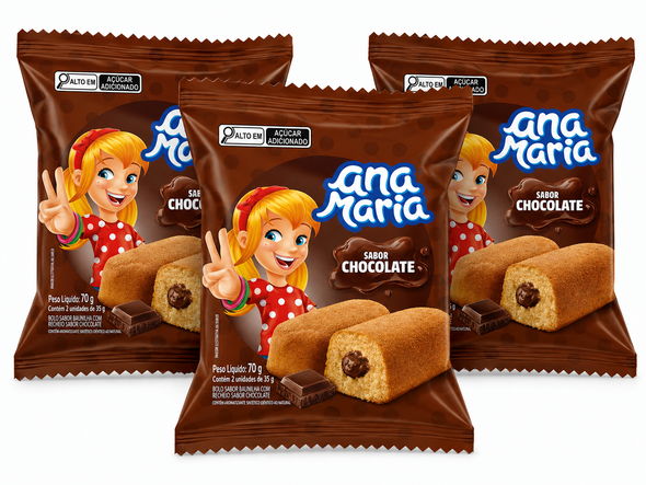 Ana Maria Pullman Chocolate Snack Cake, 70 g / 2.47 oz (pack of 3)
