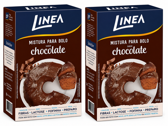 Linea Sugar Free Chocolate Cake Mix High Fiber, 300 g / 10.58 oz (pack of 2)