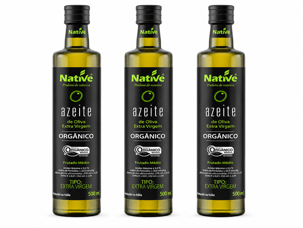 Native Organic Extra Virgin Olive Oil, 500 ml / 16.9 fl oz (pack of 3)