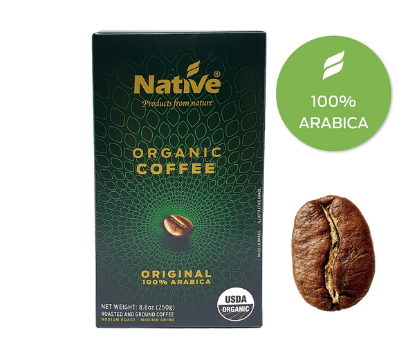 Native Organic Original 100% Arabica Ground Coffee, 250 g / 8.82 oz (pack of 3)