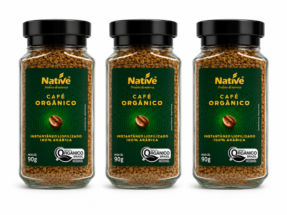 Native Organic Freeze-Dried Instant Coffee, 90 g / 3.17 oz (pack of 3)