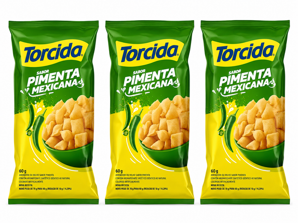 Torcida Mexican Pepper Wheat Snack, 60 g / 2.12 oz (Pack of 3)