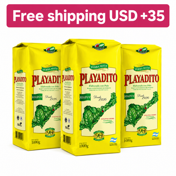 Free Shipping USA Selection Box – Playadito Yerba Mate, 1 kg / 6.61 lb (Pack of 3)