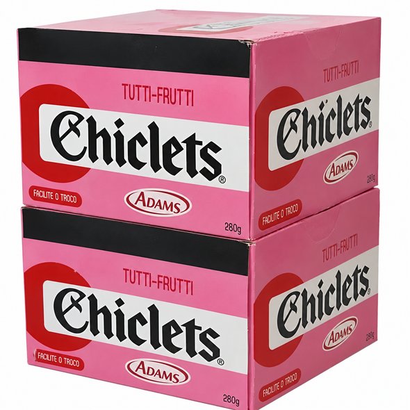 Adams Chiclets Tutti Frutti Chewing Gum Box, 280 g / 9.88 oz (pack of 2)