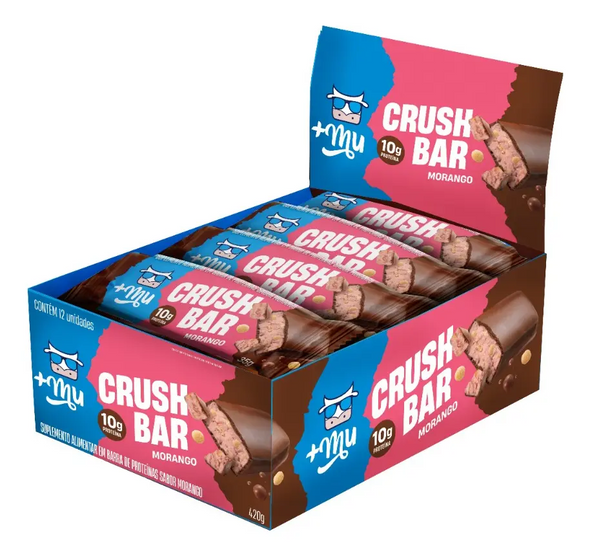+Mu Crush Bar Strawberry Protein Bar Display Box, 420 g / 14.82 oz (pack of 2)