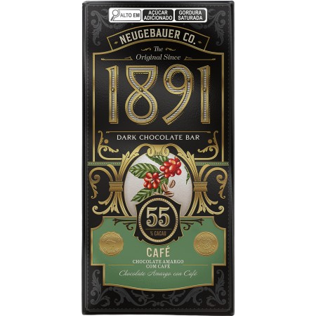 Neugebauer 1891 Dark Chocolate Bar 55% Cocoa with Coffee, 85 g / 3.00 oz (pack of 3)