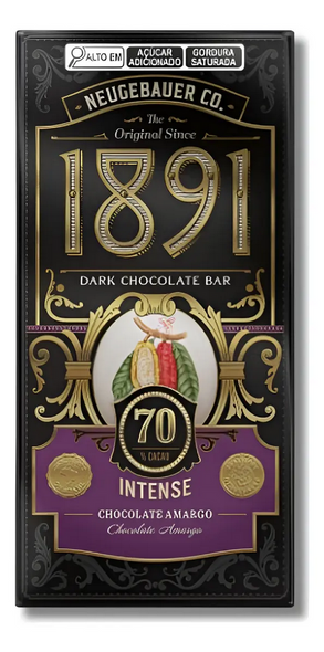 Neugebauer 1891 70% Cocoa Dark Chocolate Bar, 90 g / 3.17 oz (pack of 3)