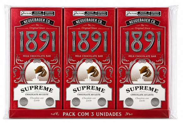 Neugebauer 1891 Supreme Milk Chocolate Bar, 90 g / 3.17 oz (pack of 3)
