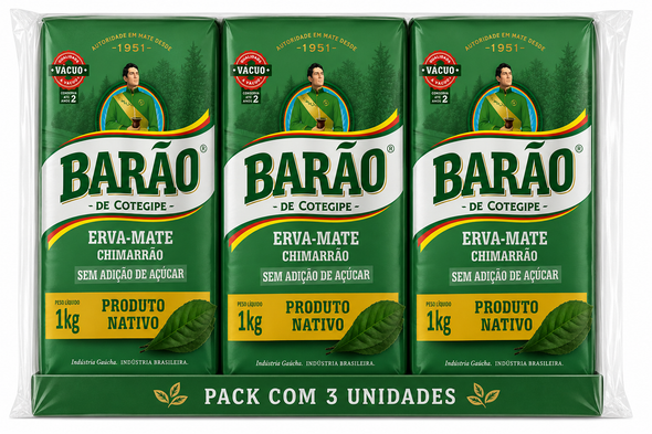 Barão Chimarrao Native Yerba Mate, 1 kg / 35.27 oz (pack of 3)