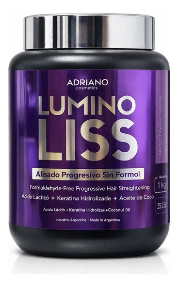 Luminoliss Progressive Hair Straightening Treatment with Keratin & Coconut, 1 kg / 35.27 oz