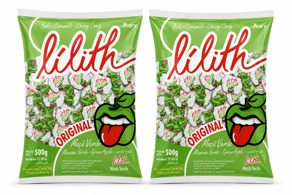 Lilith Green Apple Candy, 500 g / 17.64 oz (pack of 2)