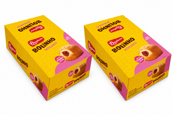 Bauducco Vanilla Snack Cake with Strawberry Filling - 16 Units (pack of 2)