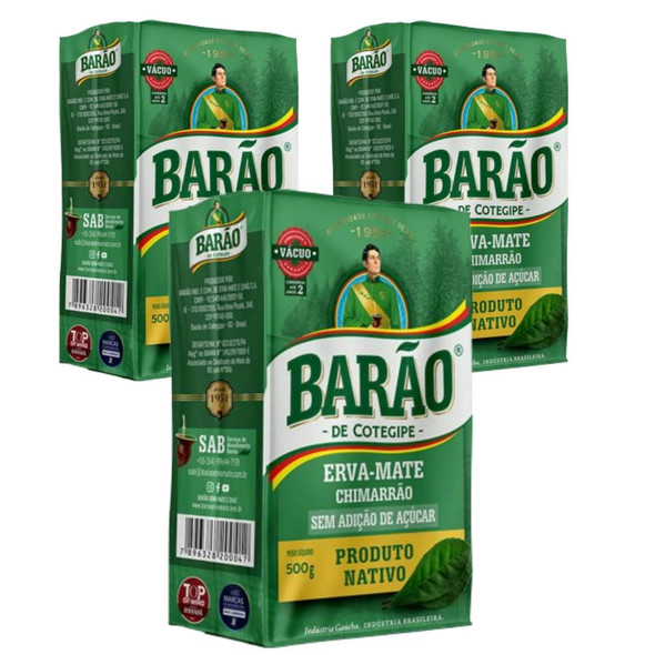 Barao Chimarrao Native Yerba Mate, 1 kg / 35.27 oz (pack de 3)