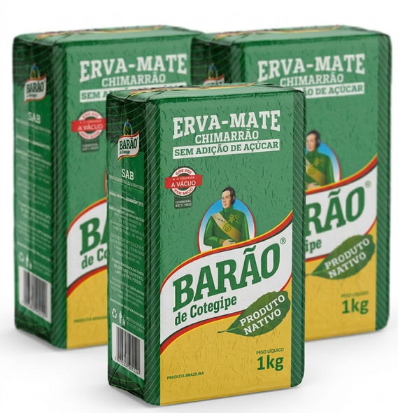 Barao Chimarrao Native Yerba Mate, 1 kg / 35.27 oz (pack de 3)