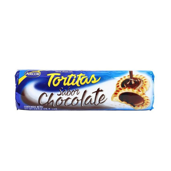 Tortitas Galletitas Dulces Rellenas Sweet Cookies With Chocolate Flavored Filling, 125 g / 4.4 oz (pack of 3)
