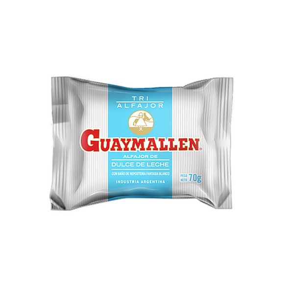 Guaymallen Triple White Chocolate Alfajor with Dulce de Leche, 70 g / 2.5 oz (pack of 6)