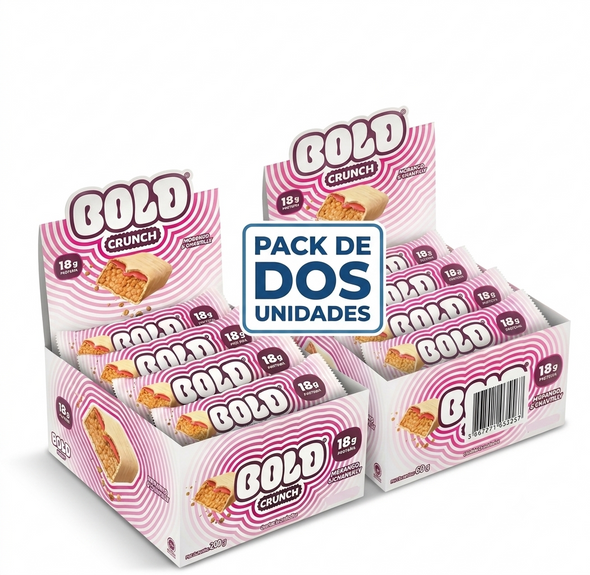 Bold Crunch Strawberry & Whipped Cream Protein Bar Display Box, 720 g / 25.40 oz (pack of 2)