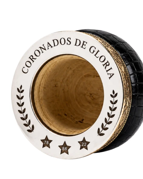 Laska Imperial Mate Gourd Calabaza with Sol de Mayo Design Black