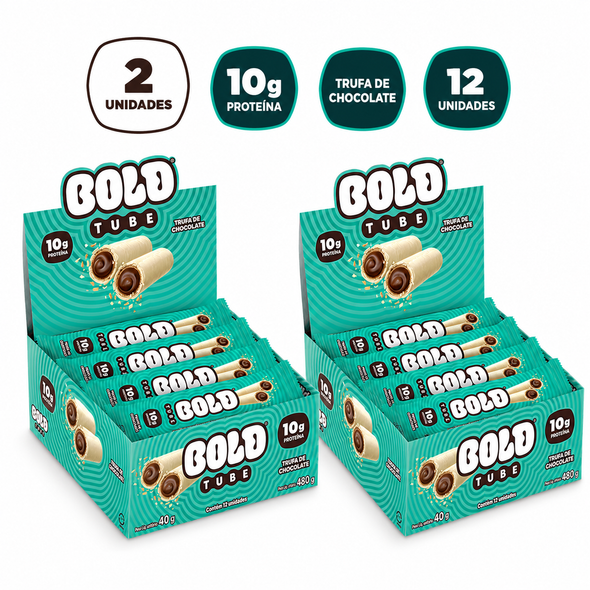 Bold Chocolate Truffle Protein Bar Tube Box, 480 g / 16.93 oz(pack of 2)