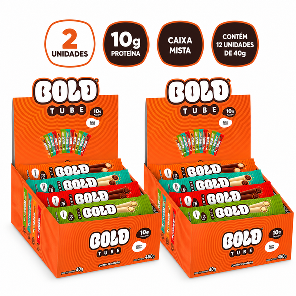 Bold Tube Mixed Protein Bar Variety Pack, 480 g / 16.93 oz (pack of 2)