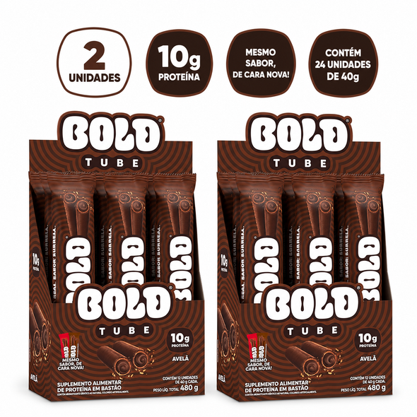 Bold Tube Hazelnut Protein Bars, 480 g / 16.93 oz (pack of 2)