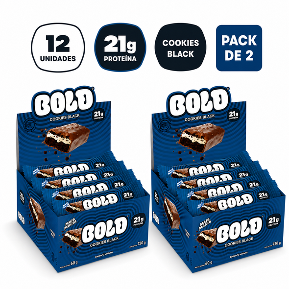 Bold Cookies Black Protein Bar Display, 720 g / 25.40 oz (pack of 2)