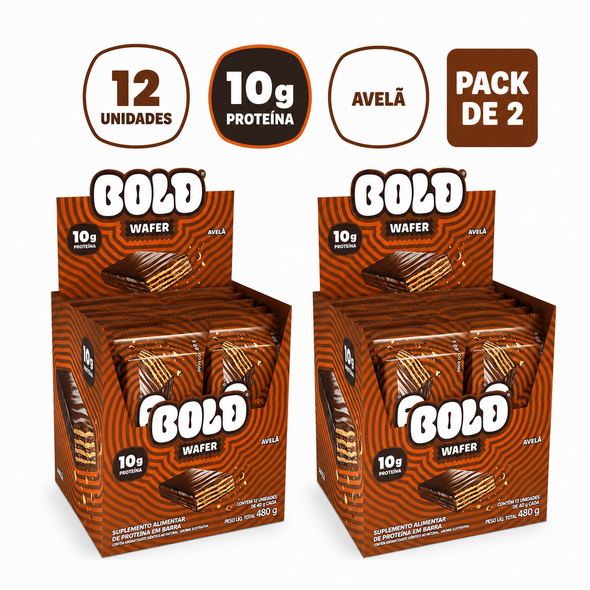 Bold Wafer Hazelnut Protein Wafer Bars, 480 g / 16.93 oz (pack of 2)