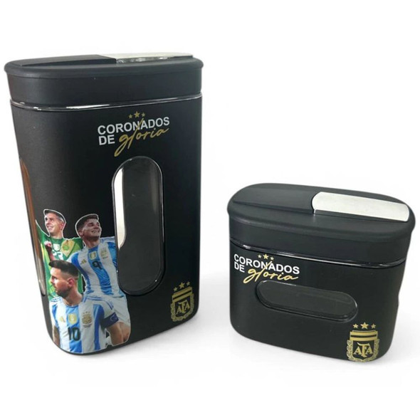 Mate Pampa Pampera AFA Coronados de Gloria Yerba Mate Canister & Sugar Container Set Black