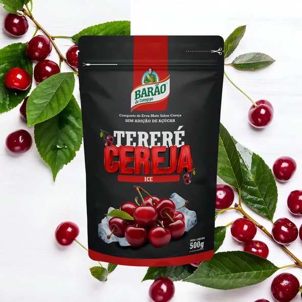 Barão Cherry Tereré Yerba Mate Low Dust, 500 g / 17.64 oz