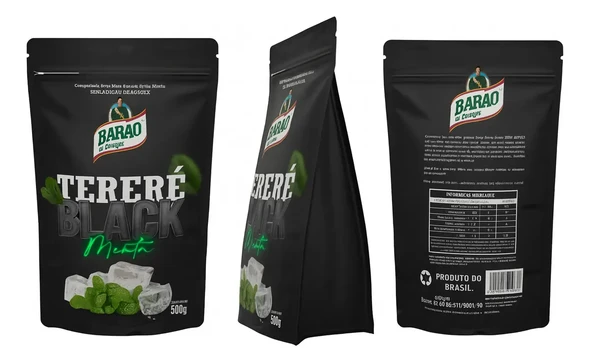Barão Black Mint Tereré Yerba Mate, 500 g / 17.64 oz (pack of 3)