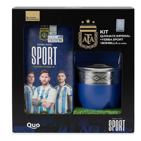 Copy of Quo AFA Kit with Blue Imperial Mate, Sport Yerba Mate & Steel Bombilla