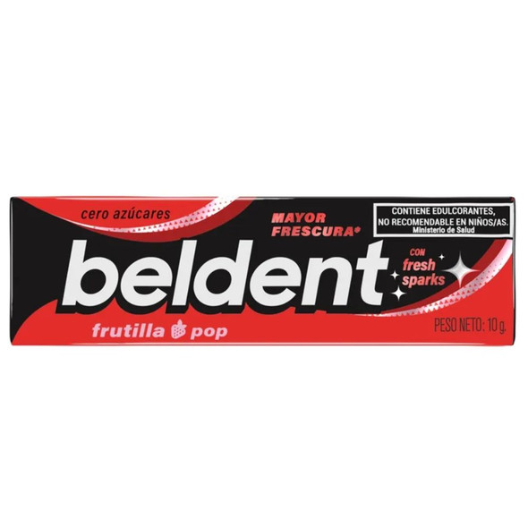 Beldent Frutilla Pop Sugar-Free Chewing Gum, 200 g / 7.05 oz (box of 20)