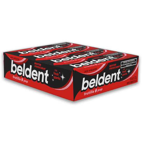 Beldent Frutilla Pop Sugar-Free Chewing Gum, 200 g / 7.05 oz (box of 20)