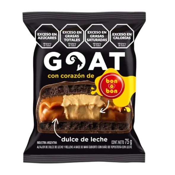 Arcor Alfajor GOAT Filled with Bon o Bon & Dulce de Leche, 75 g / 2.65 oz (box of 21)