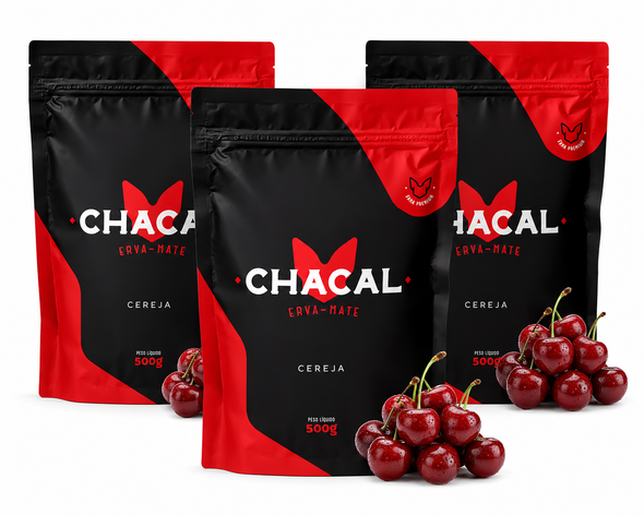 Chacal Premium Cherry Tereré Yerba Mate, 500 g / 17.64 oz (pack of 3)