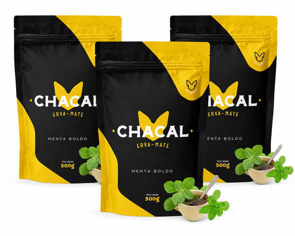 Chacal Premium Tereré Yerba Mate Mint & Boldo, 500 g / 17.64 oz (pack of 3)