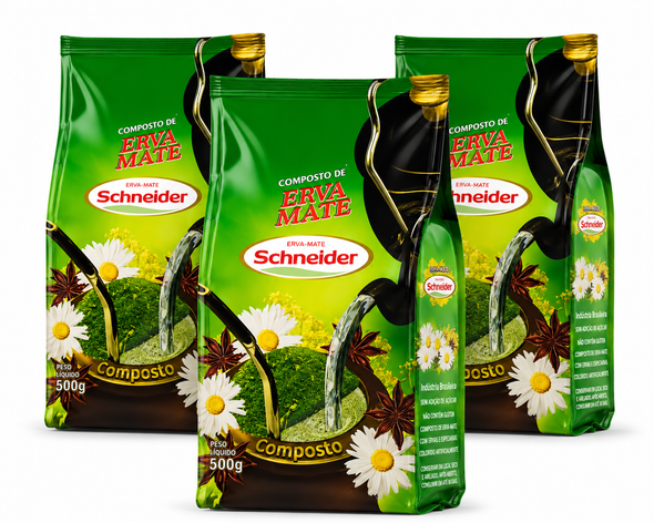 Schneider Traditional Chimarrão Yerba Mate Blend, 500 g / 17.64 oz (pack of 3)