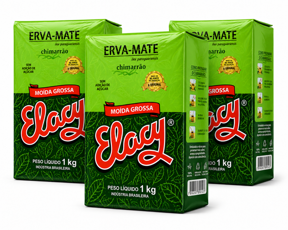 Elacy Coarse Ground Vacuum-Packed Chimarrão Yerba Mate, 1 kg / 35.27 oz (pack of 3)
