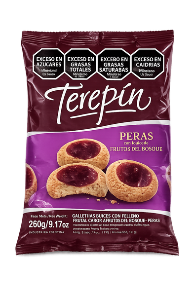 Terepin Forest Berry Filled Pepas Cookies Frutos del Bosque, 260 g / 9.17 oz