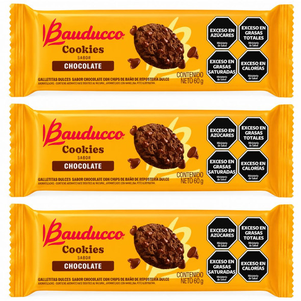 Bauducco Chocolate Chip Cookies, 60 g / 2.12 oz (Pack of 3)