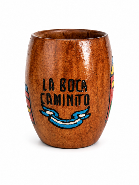 Hand-Painted Lacquered Wooden Mate Buenos Aires Caminito Design