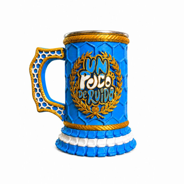 Un Poco de Ruido Blue Drink Mug – “Coronados de Cumbia”  with Aluminum Interior, 1 l / 33.8 fl oz capacity