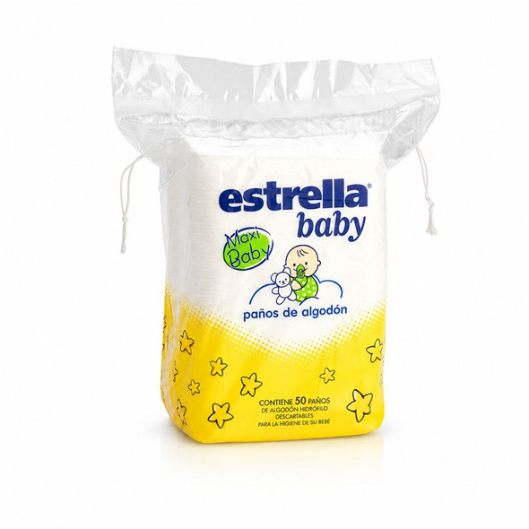 Estrella Maxi Baby Disposable 100% Cotton Cloths for Hygiene and Comfort - 50 Units