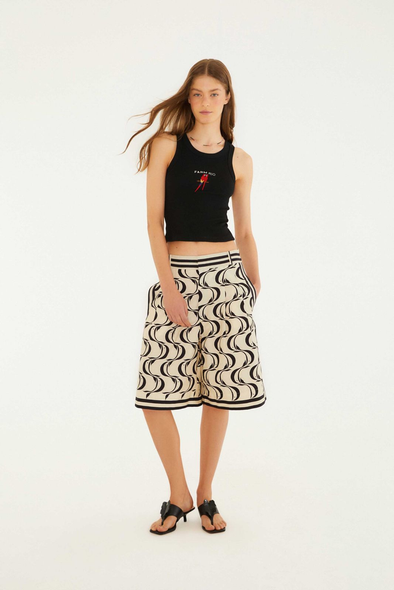 Farm Rio Araras Ribbed Cotton Tank Top
