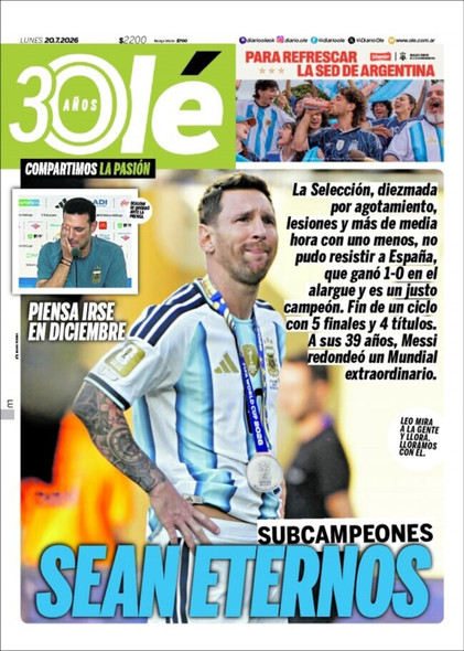 Olé Diario 2026 World Cup Final Argentina vs. Spain Magazine – July 2026 Spanish Edition